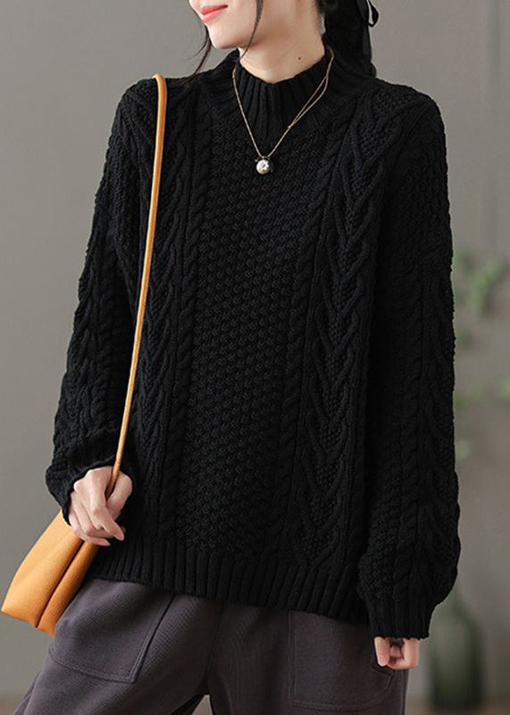 Comfortable half-high neck sweater for spring