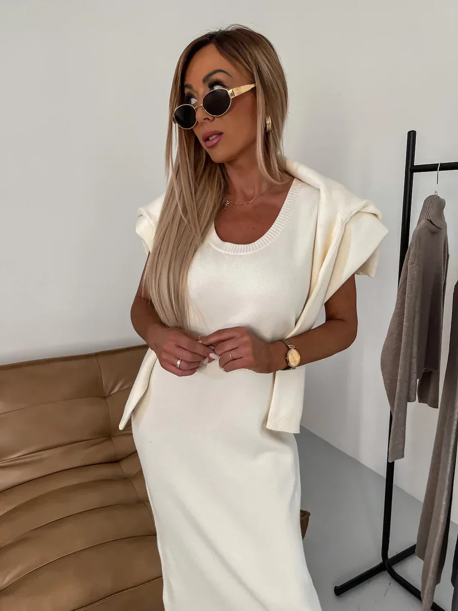 Set with midi dress and turtleneck sweater