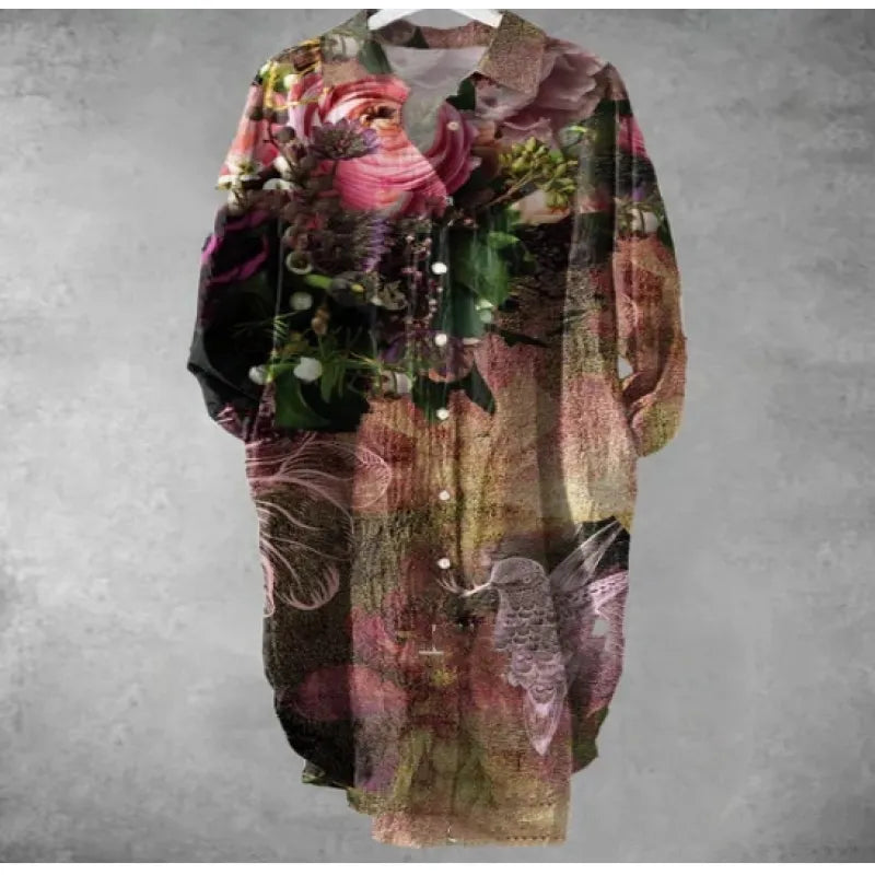 Karol - Slim and comfortable printed sheer dress