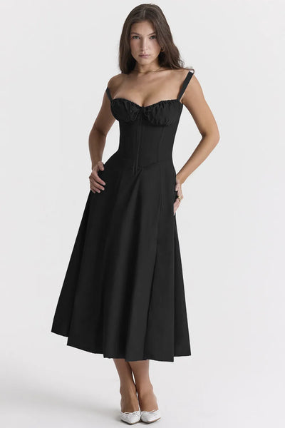 Mireia - Floral strap dress with cinched waist