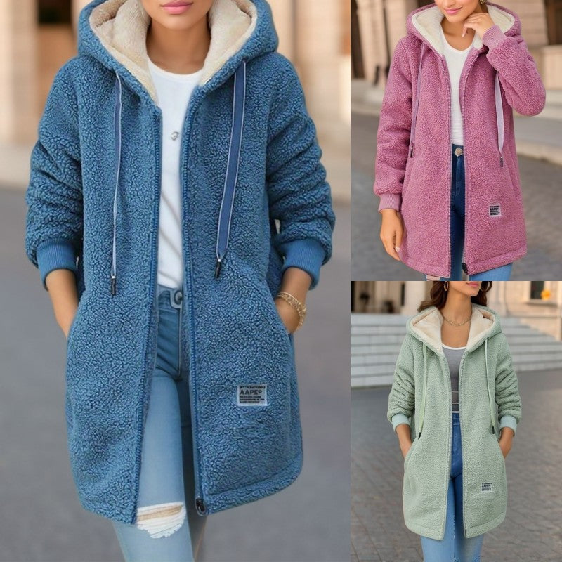 Cozy Sherpa Zip-Up Hoodie – Warm and Modern Coat