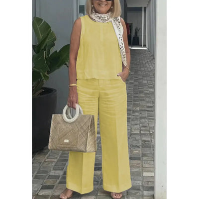 Yasmin - Casual two-piece solid color set
