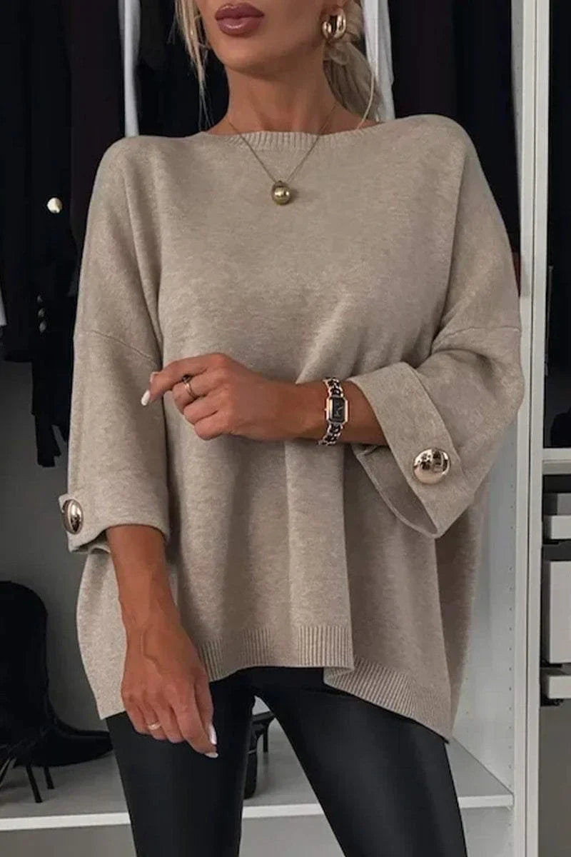 Women's Soft Knit Blouse with Round Neck and Half Sleeves – Comfortable