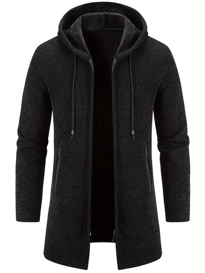 Cozy long hooded cardigan for men for spring and autumn