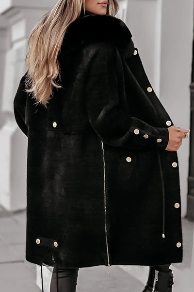 Women's Winter Coat with Hood and Zipper Closure - Warm and Elegant Jacket