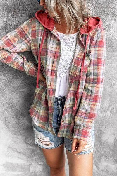 Checkered button-down shirt