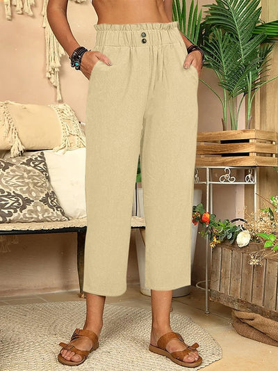 Mia - Women's Casual Straight Cotton Linen Pants