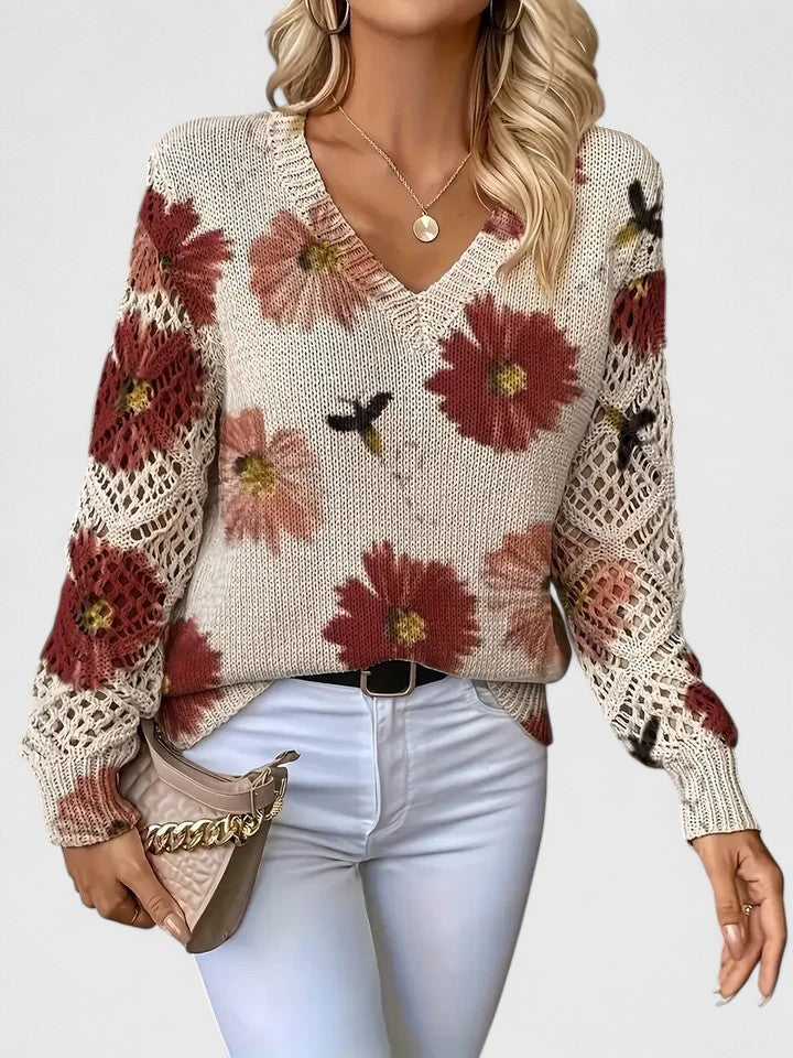 Aurélie | Elegant sweater with floral print