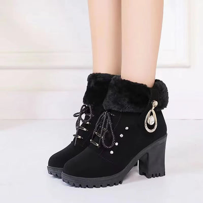 Elegant winter ankle boots for women with heels