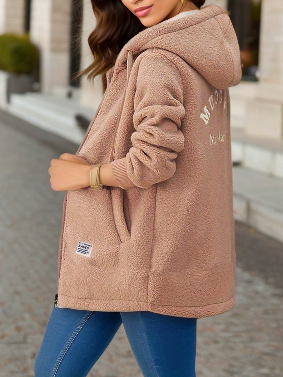Cozy Sherpa Zip-Up Hoodie – Warm and Modern Coat