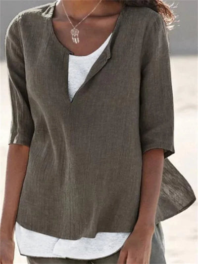 Irene - Women's Solid Color Round Neck T-Shirt
