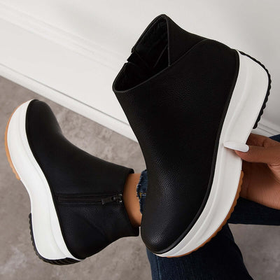 Wedge Sneakers with Non-Slip Platform and Ankle Design