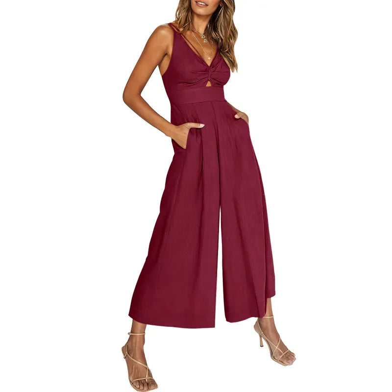 Mila - 2024 New V-Neck Wide Leg Jumpsuits