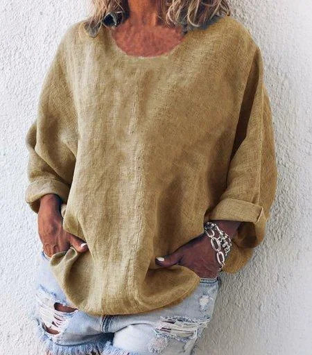 Helena - Women's Round Neck Long Sleeve Casual Tops