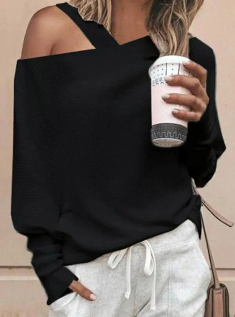 Andrea - Solid Color Off-the-Shoulder Top