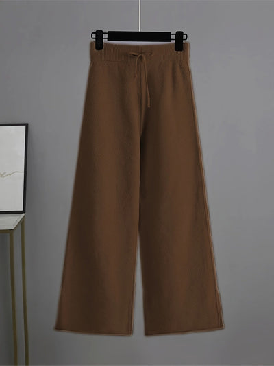 Elegant sweater and wide-legged pants set for women