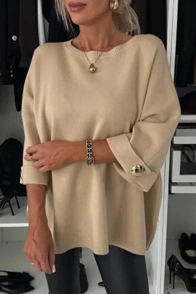 Women's Soft Knit Blouse with Round Neck and Half Sleeves – Comfortable