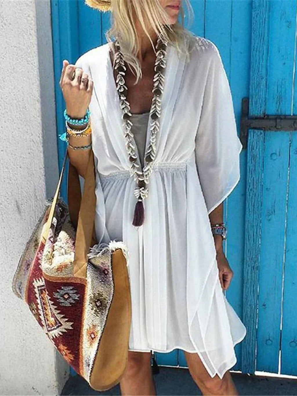 Asymmetrical and ruffled beach mini dresses for women