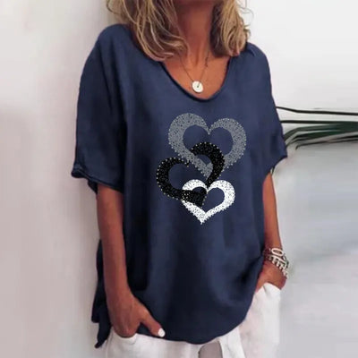 Alba - Green Floral Print Crew Neck Half Sleeve T-Shirt