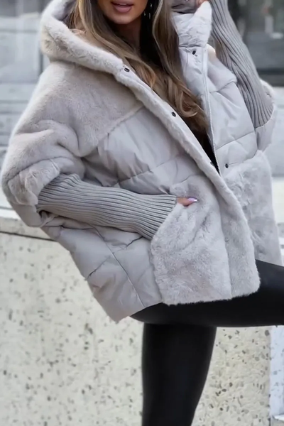 Women's Multicolor Hooded Thermal Jacket – Warm and Modern