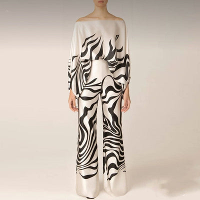 Women's one-sleeve wide-leg jumpsuit with elegant design and modern style