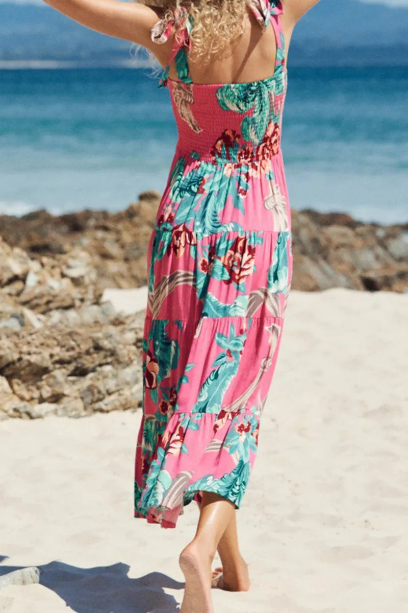 Daniela - Printed dresses with thin straps and trendy bohemian print