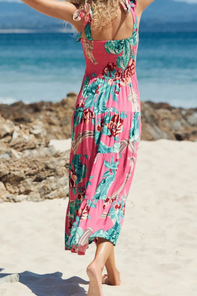 Daniela - Printed dresses with thin straps and trendy bohemian print