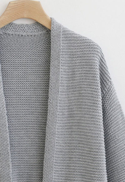 Open Cardigan with Pockets in Classic Grey - Ideal for Layering