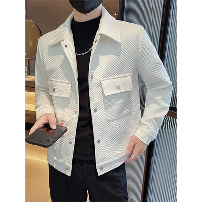 Stylish Cargo Jacket with Lapel and One Button Design