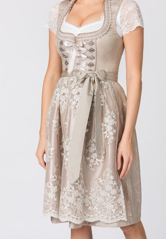 Traditional German knee-length dress with a pretty neckline