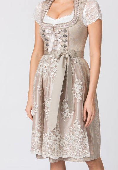 Traditional German knee-length dress with a pretty neckline