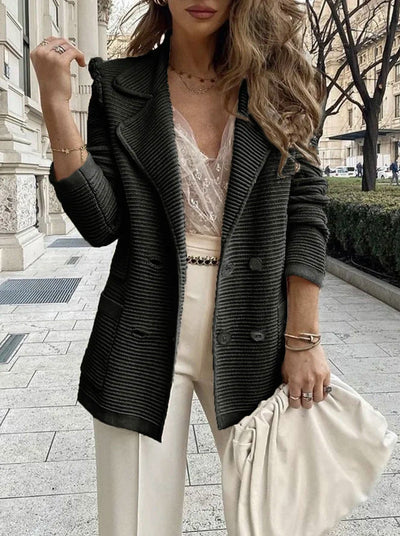 Women's long-sleeved textured coat