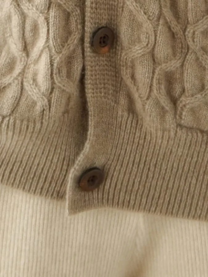 Women's vintage button-down cardigan with embossed print
