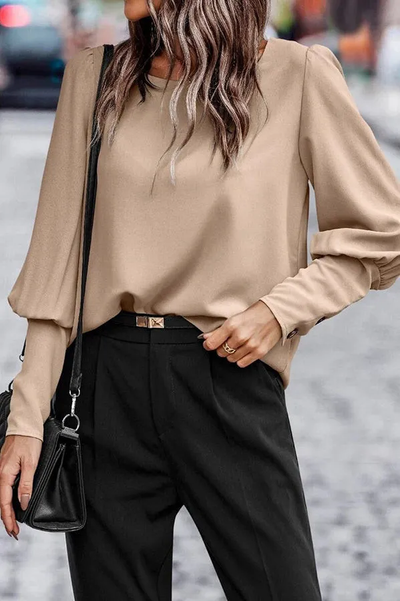 Lucia - Casual Long-Sleeved Button-Back Top