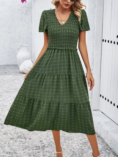 Jessica - Short-sleeved V-neck dress
