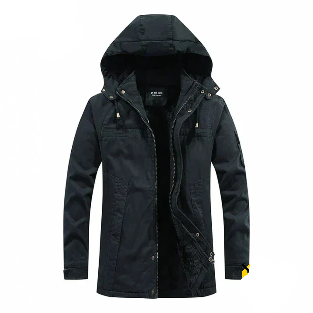Modern and Warm Men's Jacket with Deep Hood - Perfect for Everyday Wear
