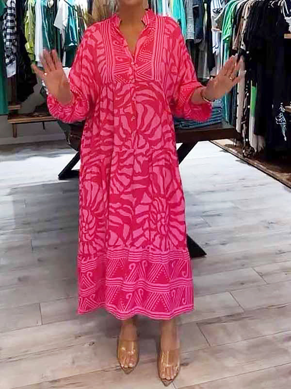 Victoria - Printed V-neck dress