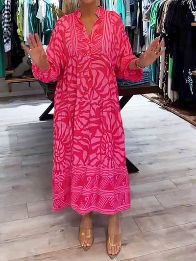Victoria - Printed V-neck dress