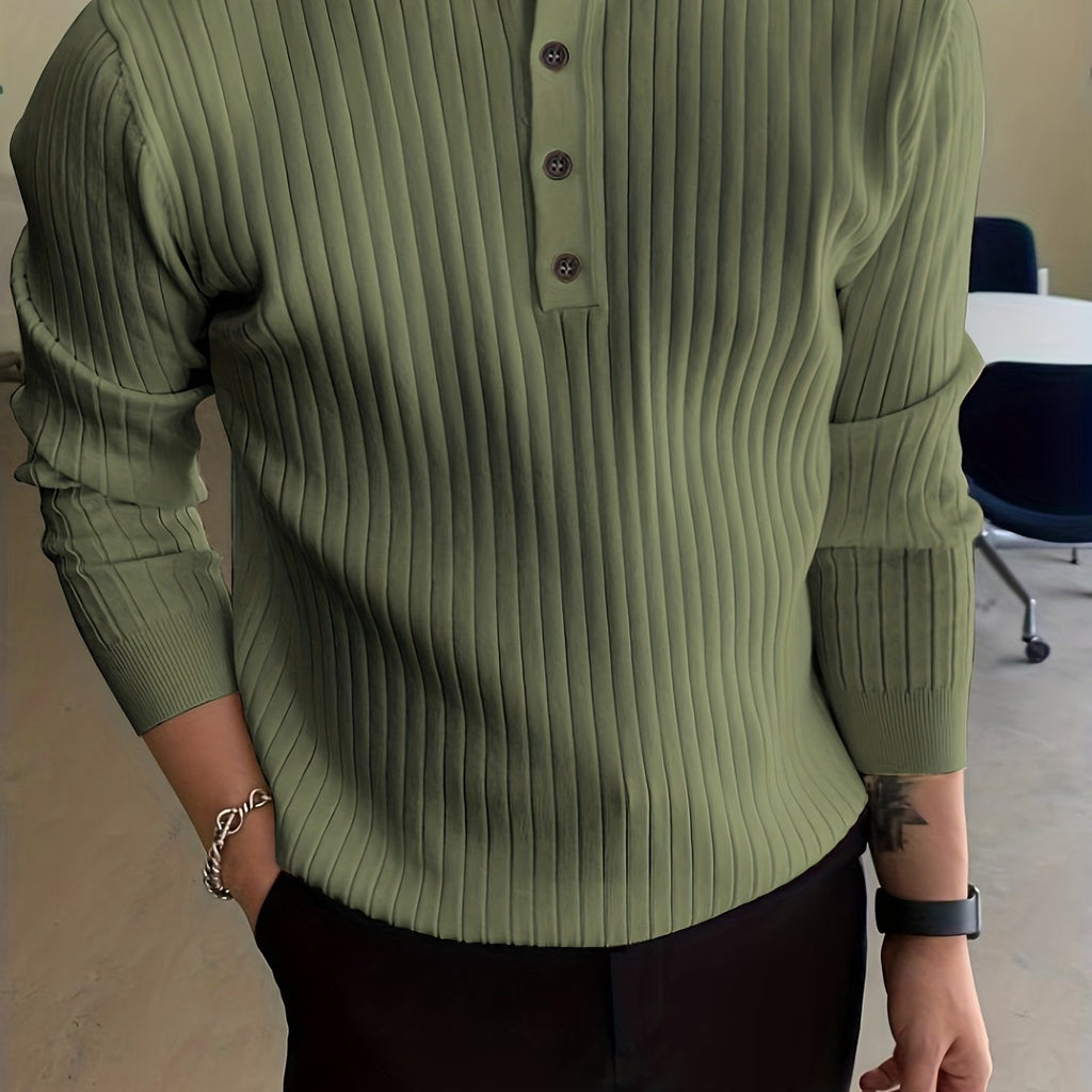 Men's Casual Stretch Fit Button Down Sweater Coat