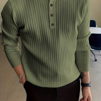 Men's Casual Stretch Fit Button Down Sweater Coat