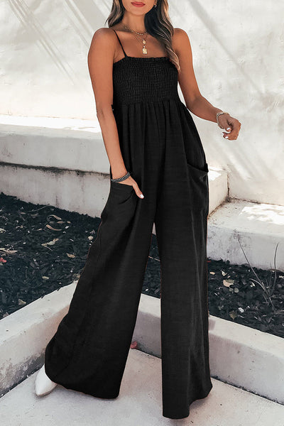 Alba – Loose-fitting jumpsuits with thin straps and plain pockets