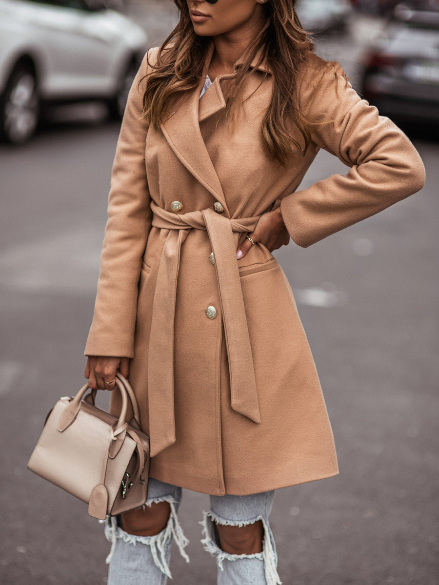 Elegant women's winter coat with modern design