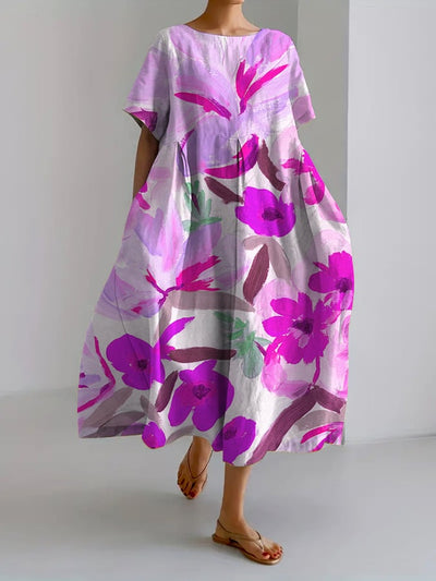 Dayana - Women's Retro Botanical Floral Print Casual Loose Dress