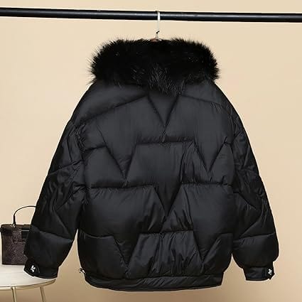 Jacket with fur collar for winter walks
