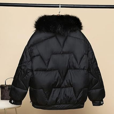 Jacket with fur collar for winter walks