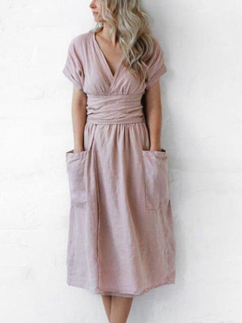 Gabriela - Women's Casual Solid Color Strappy Dress