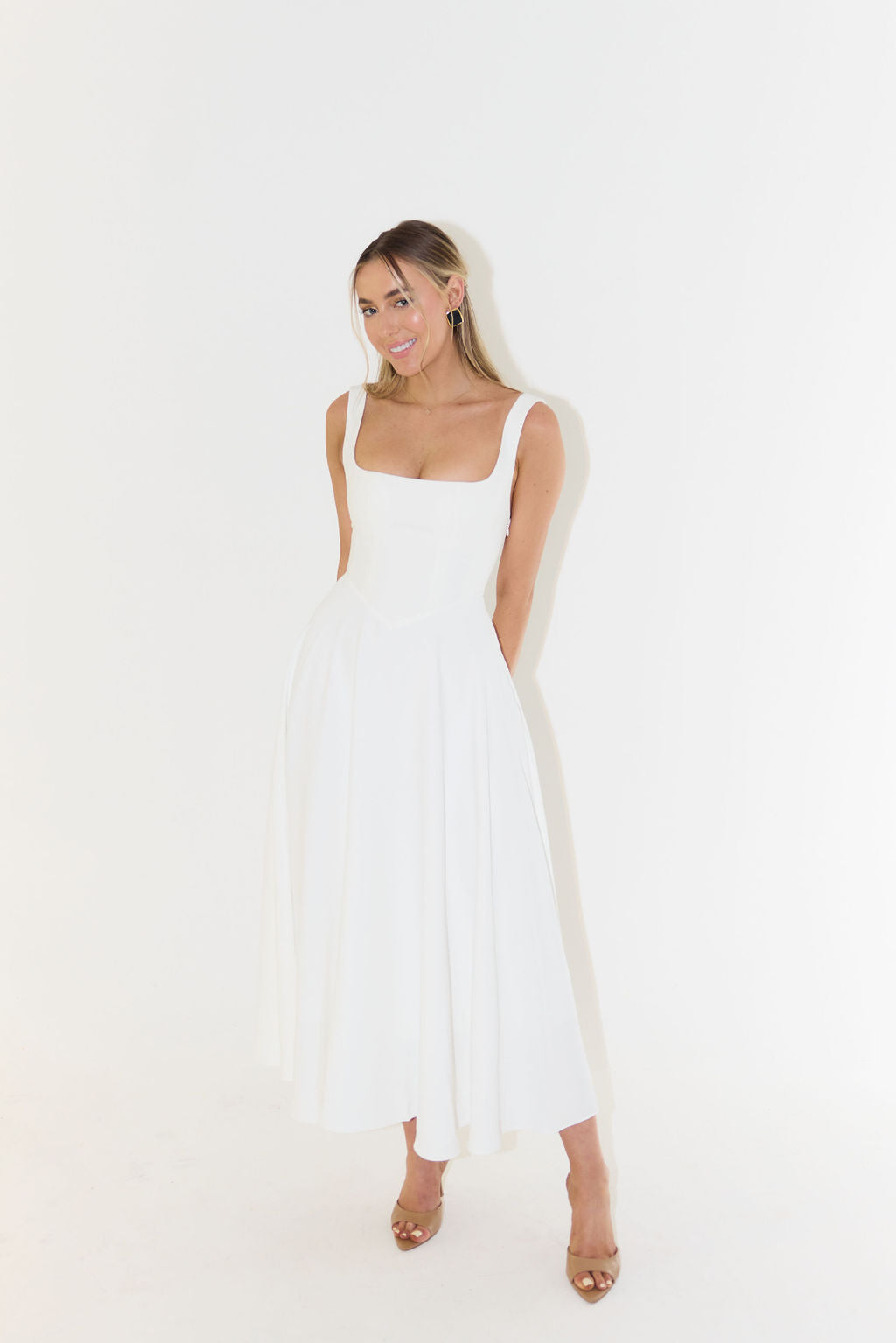 Whitney Square Neck Midi Dress