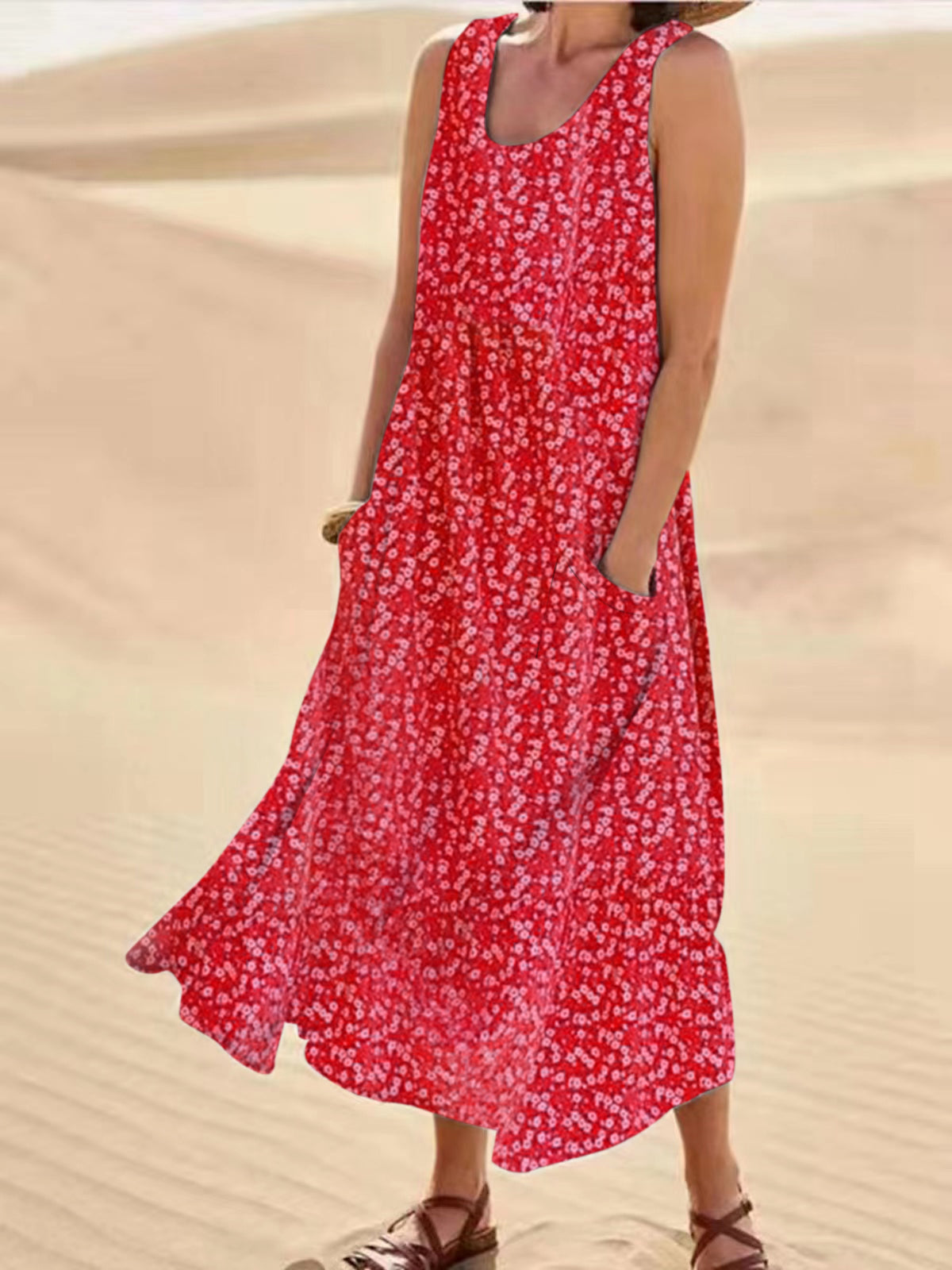 Linda - Floral Print Pocket Dress