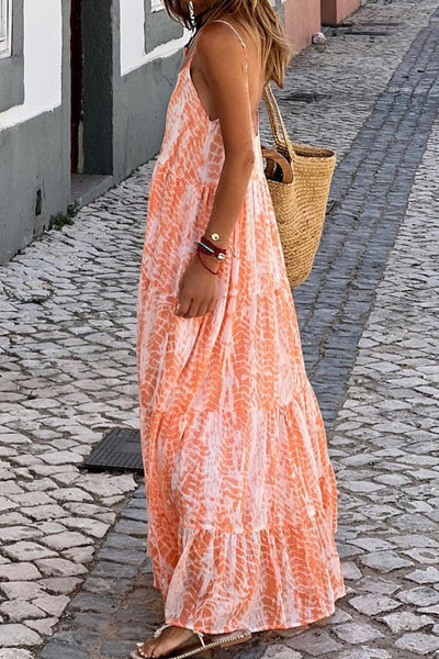 Gina - Printed round neck camisole maxi dress