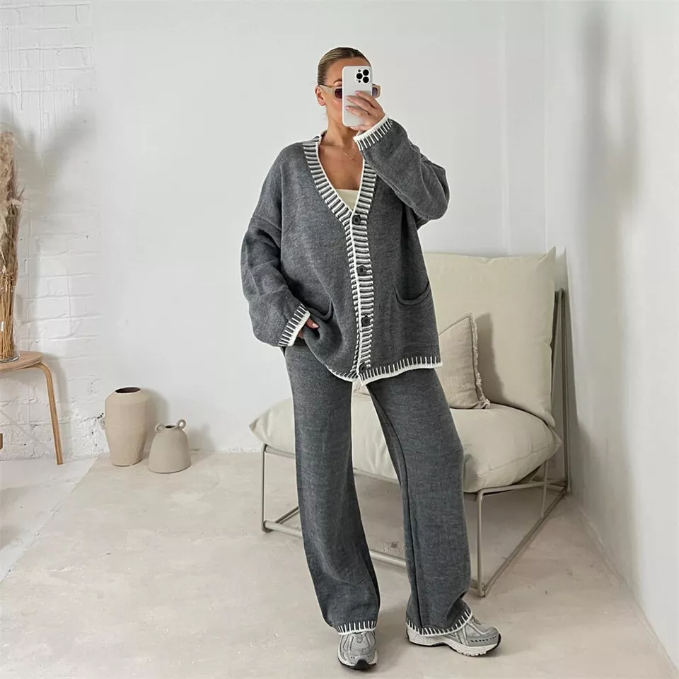 Universal women's set, elegant cardigan and elegant trousers